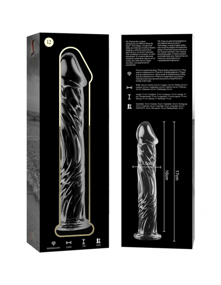 NEBULA SERIES BY IBIZA MODELO 12 DILDO CRISTAL BOROSILICATO 17 X 35 CM TRANSPARENTE