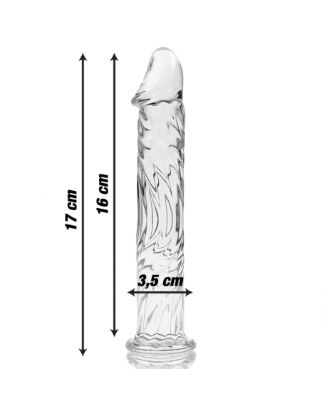 NEBULA SERIES BY IBIZA MODELO 12 DILDO CRISTAL BOROSILICATO 17 X 35 CM TRANSPARENTE