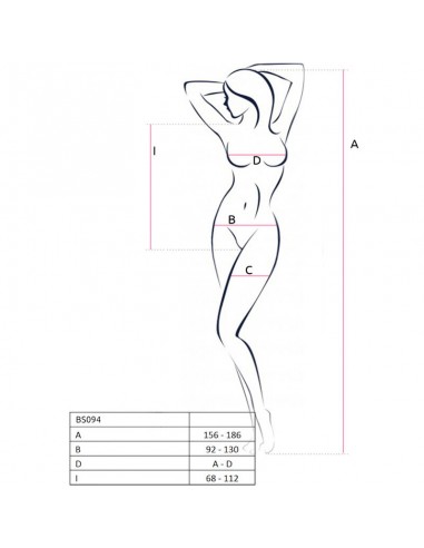 PASSION BS094 BODYSTOCKING ROJO TALLA UNICA