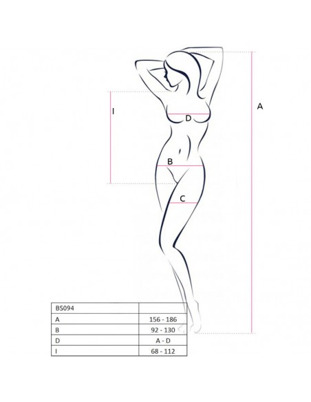 PASSION BS094 BODYSTOCKING ROJO TALLA UNICA
