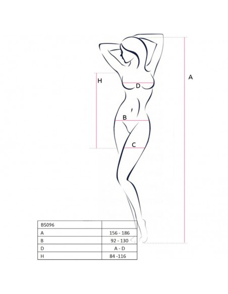 PASSION BS096 BODYSTOCKING ROJO TALLA UNICA