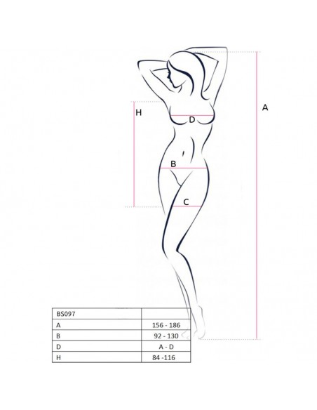 PASSION BS097 BODYSTOCKING ROJO TALLA UNICA