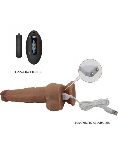 PRETTY LOVE JONATHAN DILDO SILICONA 3 VIBRACIONES 3 MEDIDAS INSERCIoN CONTROL REMOTO 21 CM