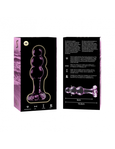NEBULA SERIES BY IBIZA MODELO 1 PLUG CRISTAL BOROSILICATO 107 X 3 CM ROSA