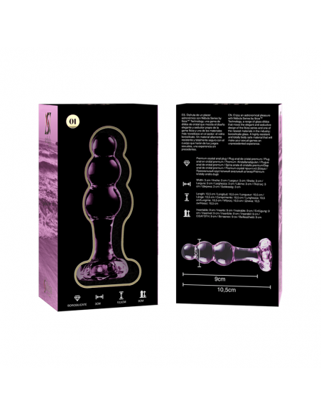 NEBULA SERIES BY IBIZA MODELO 1 PLUG CRISTAL BOROSILICATO 107 X 3 CM ROSA