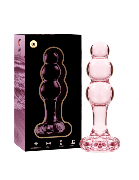 NEBULA SERIES BY IBIZA MODELO 1 PLUG CRISTAL BOROSILICATO 107 X 3 CM ROSA