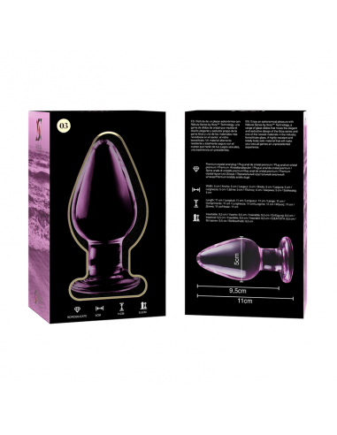NEBULA SERIES BY IBIZA MODELO 3 PLUG CRISTAL BOROSILICATO 11 X 5 CM ROSA