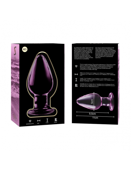 NEBULA SERIES BY IBIZA MODELO 3 PLUG CRISTAL BOROSILICATO 11 X 5 CM ROSA