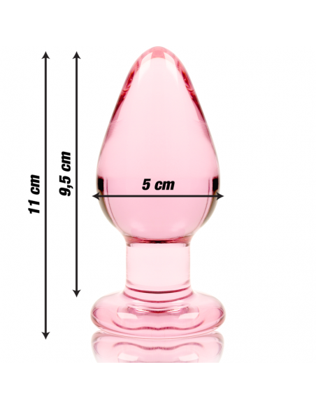 NEBULA SERIES BY IBIZA MODELO 3 PLUG CRISTAL BOROSILICATO 11 X 5 CM ROSA