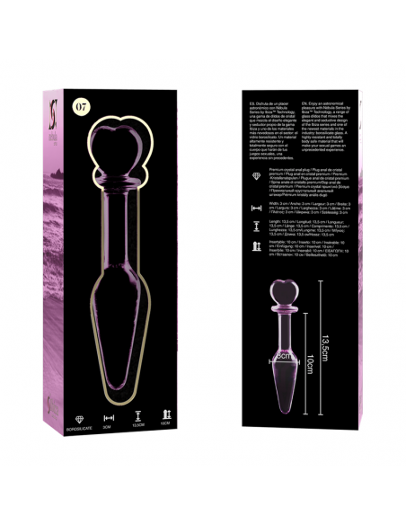 NEBULA SERIES BY IBIZA MODELO 7 PLUG CRISTAL BOROSILICATO 135 X 3 CM ROSA