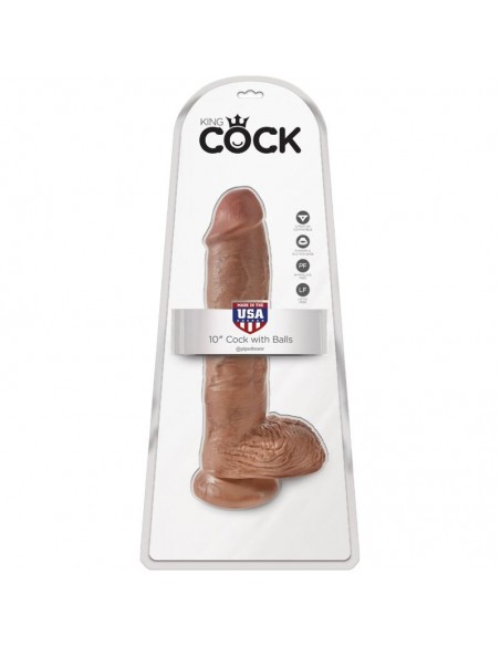 KING COCK PENE REALISTICO CON TESTICULOS 198 CM CARAMELO