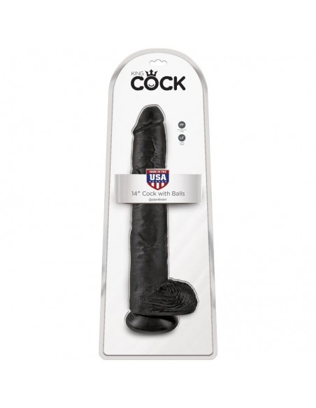 KING COCK PENE REALISTICO CON TESTICULOS 305 CM NEGRO