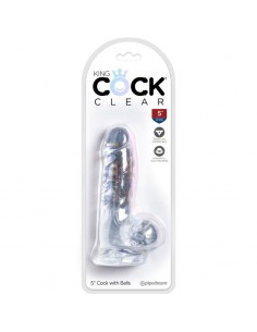 KING COCK CLEAR PENE REALISTICO CON TESTICULOS 101 CM TRANSPARENTE 2