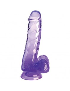 KING COCK CLEAR PENE REALISTICO CON TESTICULOS 135 CM MORADO