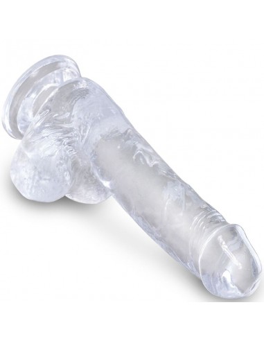 KING COCK CLEAR PENE REALISTICO CON TESTICULOS 135 CM TRANSPARENTE