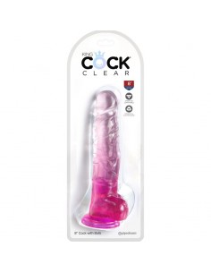 KING COCK CLEAR PENE REALISTICO CON TESTICULOS 165 CM ROSA 2