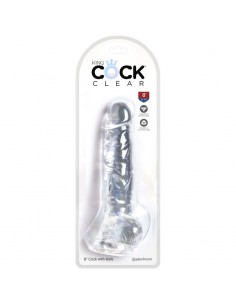 KING COCK CLEAR PENE REALISTICO CON TESTICULOS 165 CM TRANSPARENTE 2
