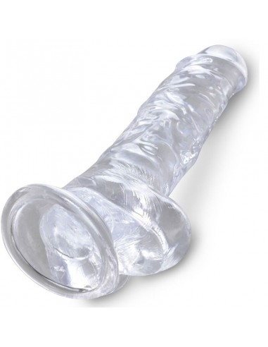 KING COCK CLEAR PENE REALISTICO CON TESTICULOS 165 CM TRANSPARENTE