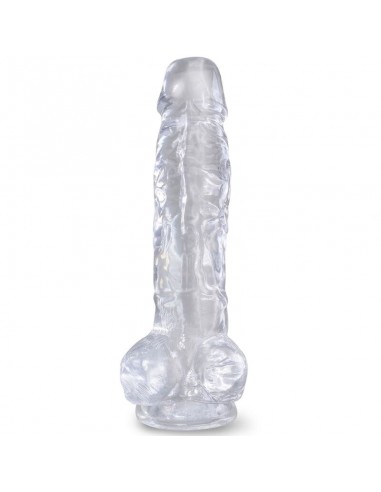 KING COCK CLEAR PENE REALISTICO CON TESTICULOS 165 CM TRANSPARENTE