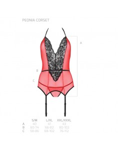 PASSION PEONIA CORSET EROTIC LINE ROJO S M 2