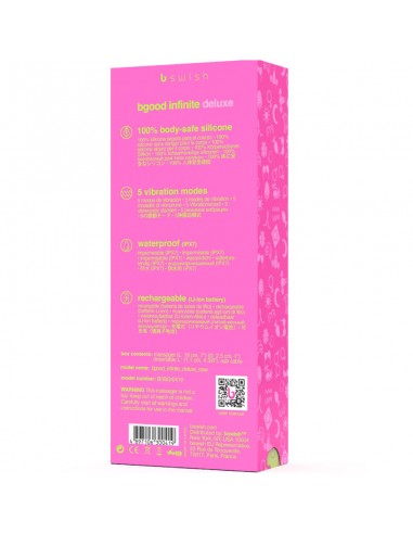 B SWISH BGOOD INFINITE DELUXE VIBRADOR RECARGABLE SILICONA ROSA