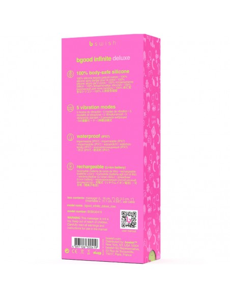 B SWISH BGOOD INFINITE DELUXE VIBRADOR RECARGABLE SILICONA ROSA