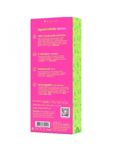 B SWISH BGOOD INFINITE DELUXE VIBRADOR RECARGABLE SILICONA AZUL