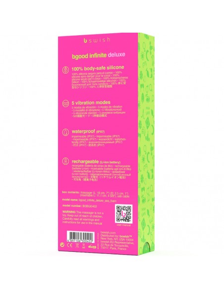 B SWISH BGOOD INFINITE DELUXE VIBRADOR RECARGABLE SILICONA AZUL