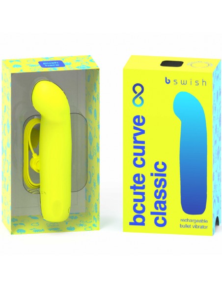 B SWISH BCUTE CURVE INFINITE CLASSIC VIBRADOR RECARGABLE SILICONA AMARILLO