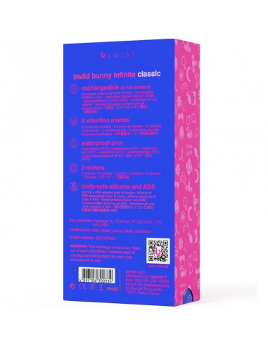 B SWISH BWILD BUNNY INFINITE CLASSIC VIBRADOR RECARGABLE SILICONA AZUL