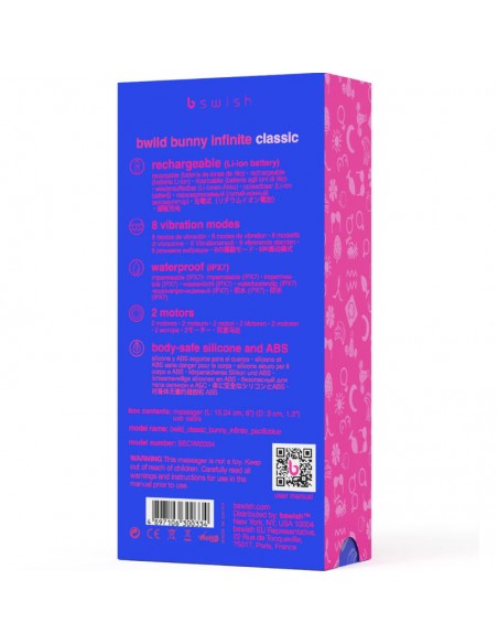 B SWISH BWILD BUNNY INFINITE CLASSIC VIBRADOR RECARGABLE SILICONA AZUL