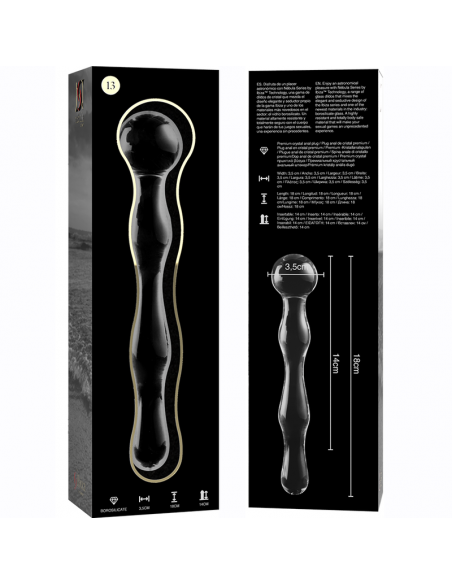 NEBULA SERIES BY IBIZA MODELO 13 DILDO CRISTAL BOROSILICATO 18 X 35 CM TRANSPARENTE