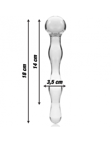 NEBULA SERIES BY IBIZA MODELO 13 DILDO CRISTAL BOROSILICATO 18 X 35 CM TRANSPARENTE