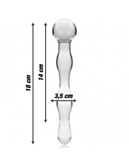NEBULA SERIES BY IBIZA MODELO 13 DILDO CRISTAL BOROSILICATO 18 X 35 CM TRANSPARENTE