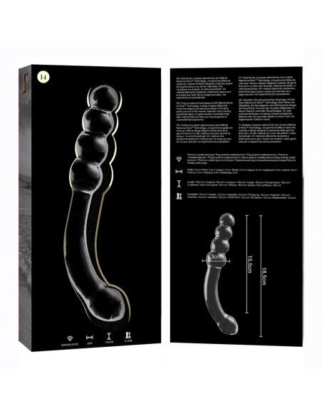 NEBULA SERIES BY IBIZA MODELO 14 DILDO CRISTAL BOROSILICATO 185 X 3 CM TRANSPARENTE