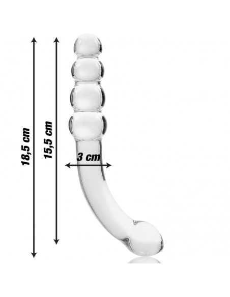 NEBULA SERIES BY IBIZA MODELO 14 DILDO CRISTAL BOROSILICATO 185 X 3 CM TRANSPARENTE