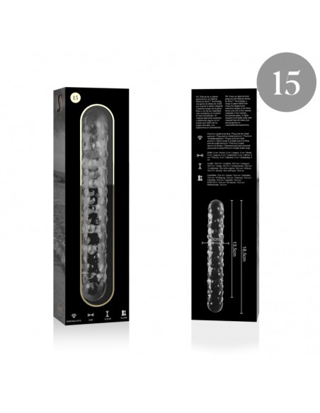 NEBULA SERIES BY IBIZA MODELO 15 DILDO CRISTAL BOROSILICATO 185 X 3 CM TRANSPARENTE