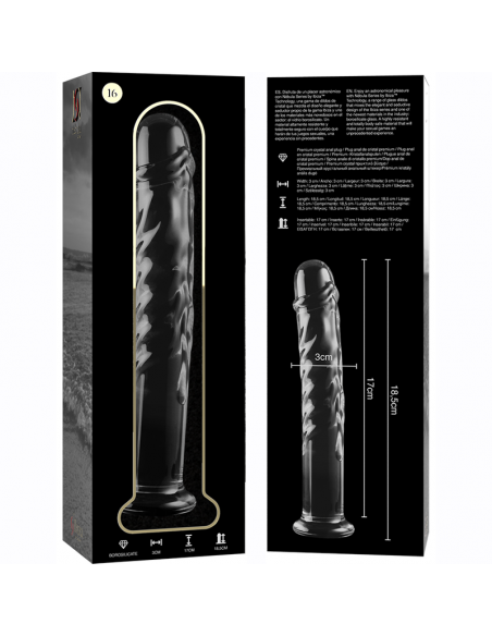 NEBULA SERIES BY IBIZA MODELO 16 DILDO CRISTAL BOROSILICATO 185 X 3 CM TRANSPARENTE