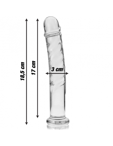 NEBULA SERIES BY IBIZA MODELO 16 DILDO CRISTAL BOROSILICATO 185 X 3 CM TRANSPARENTE