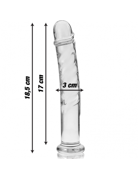NEBULA SERIES BY IBIZA MODELO 16 DILDO CRISTAL BOROSILICATO 185 X 3 CM TRANSPARENTE