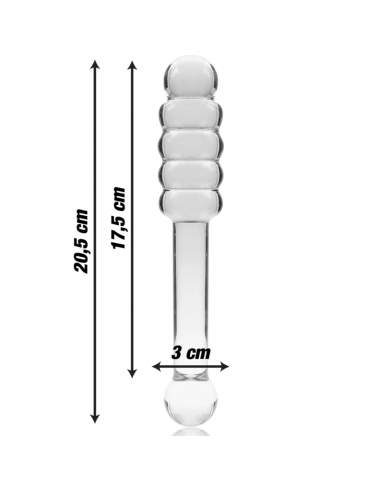 NEBULA SERIES BY IBIZA MODELO 20 DILDO CRISTAL BOROSILICATO 205 X 3 CM TRANSPARENTE