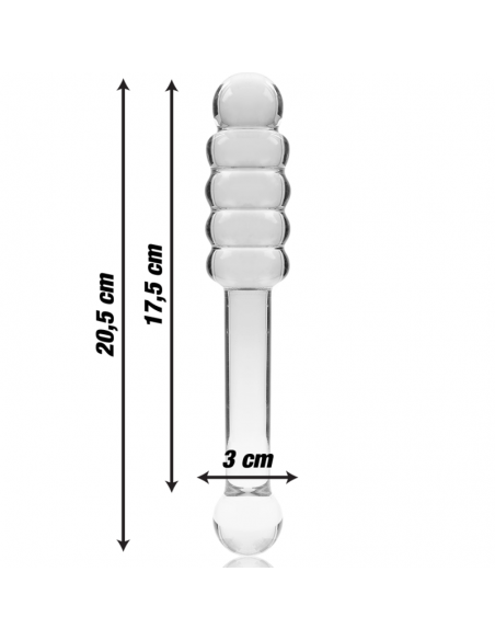 NEBULA SERIES BY IBIZA MODELO 20 DILDO CRISTAL BOROSILICATO 205 X 3 CM TRANSPARENTE