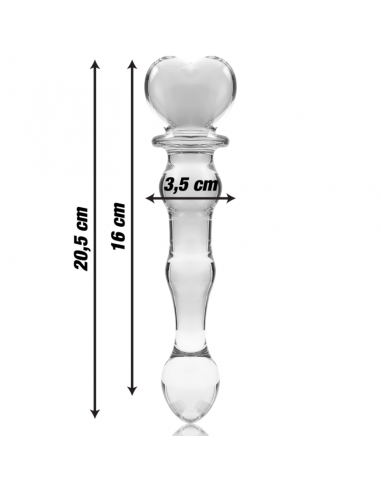 NEBULA SERIES BY IBIZA MODELO 21 DILDO CRISTAL BOROSILICATO 205 X 35 CM TRANSPARENTE
