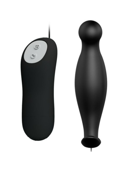 PRETTY LOVE PLUG ANAL SILICONA 12 MODOS VIBRACION NEGRO