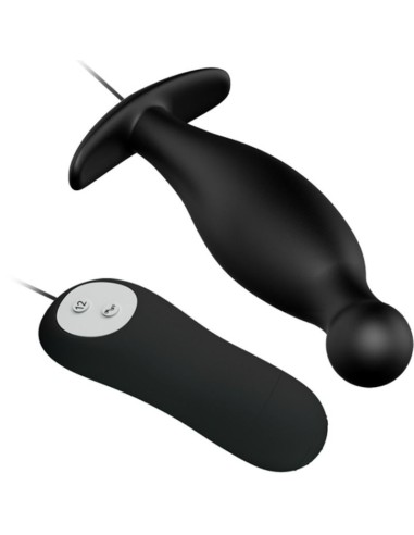 PRETTY LOVE PLUG ANAL SILICONA 12 MODOS VIBRACION NEGRO
