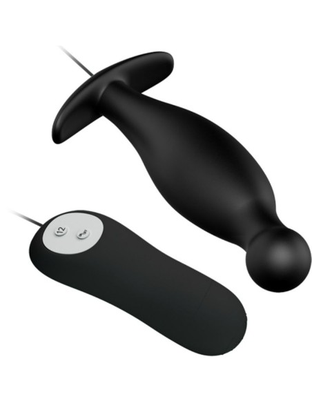PRETTY LOVE PLUG ANAL SILICONA 12 MODOS VIBRACION NEGRO