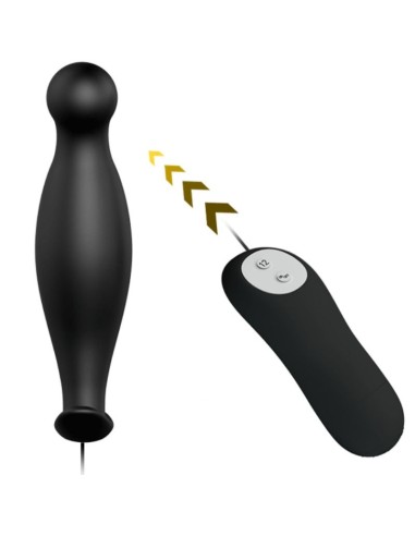 PRETTY LOVE PLUG ANAL SILICONA 12 MODOS VIBRACION NEGRO