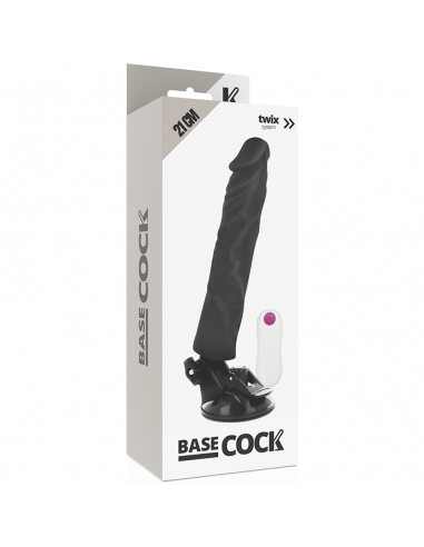 BASECOCK VIBRADOR REALISTICO CONTROL REMOTO NEGRO 21 CM