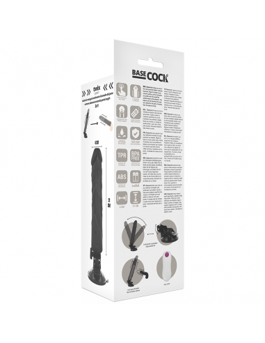 BASECOCK VIBRADOR REALISTICO CONTROL REMOTO NEGRO 21 CM
