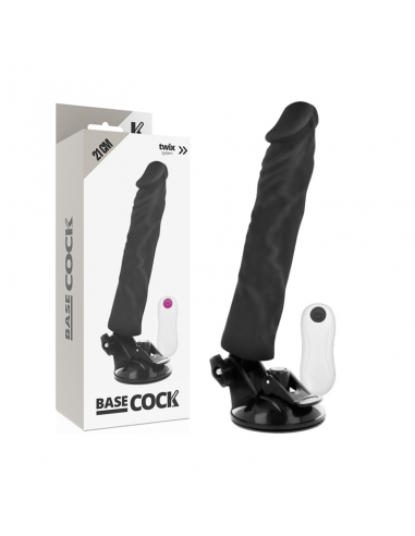 BASECOCK VIBRADOR REALISTICO CONTROL REMOTO NEGRO 21 CM